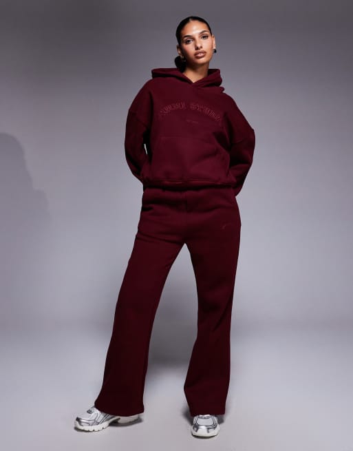 Simmi London Maeve varsity slogan hoodie in cranberry
