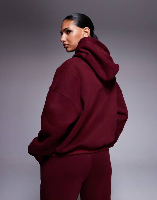 Simmi London Maeve varsity slogan hoodie in cranberry