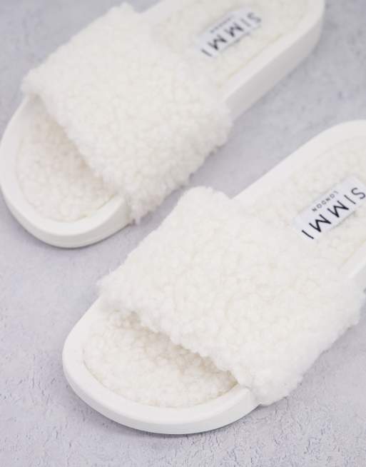 Fluffy best sale white sliders