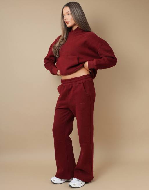 Simmi London Maia simmi studios flared joggers in burgandy