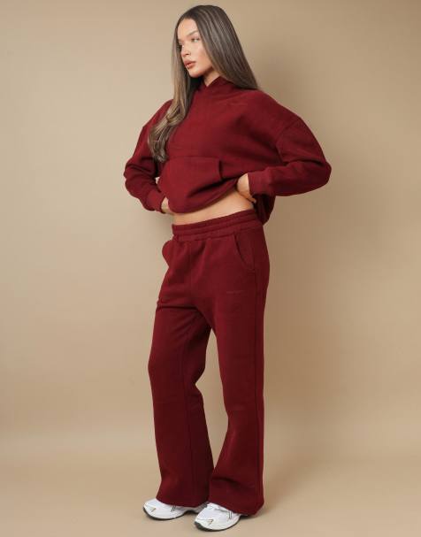 Simmi London Maia simmi studios flared joggers in burgundy - view 1