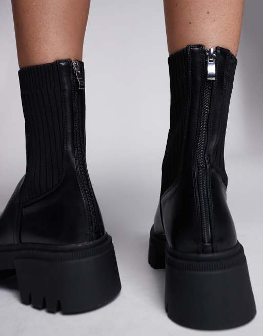 Simmi London Malakai Sock Ankle Boot in Black
