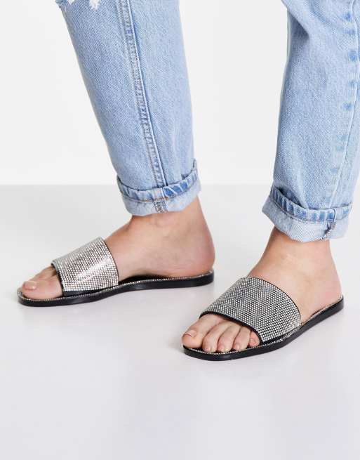 SIMMI London - Malibu - Sliders nere in gomma decorata, 2 di 4