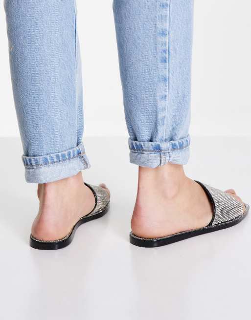SIMMI London - Malibu - Sliders nere in gomma decorata, 3 di 4