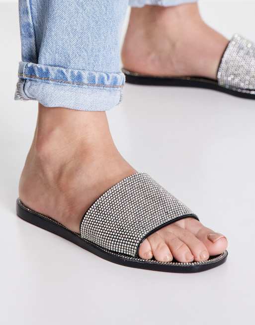 SIMMI London - Malibu - Sliders nere in gomma decorata, 4 di 4
