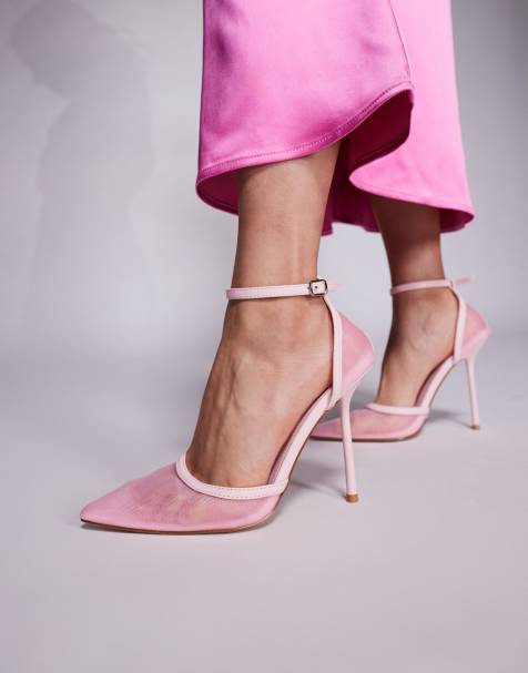 Simmi London Mandisa mesh heeled shoes in pink - view 1