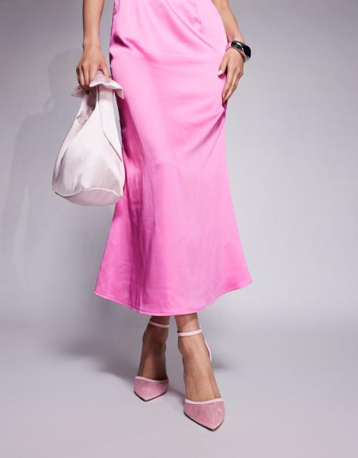 Simmi London Mandisa mesh heeled shoes in pink