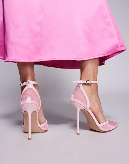 Simmi London Mandisa mesh heeled shoes in pink