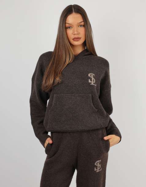 Simmi London Mari chunky knit hoodie in teddy - view 1