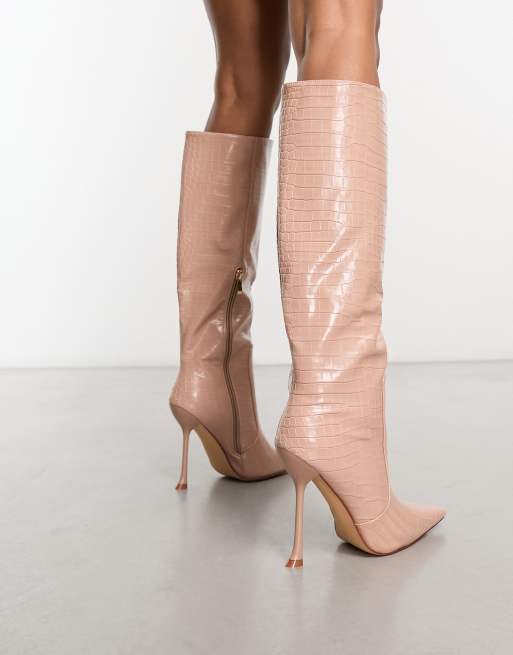 Nude knee hot sale high boots