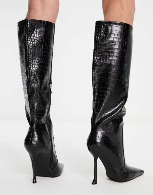 Long black outlet stiletto boots