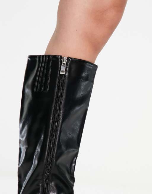 SIMMI London – Marlon – Kniehohe Stiefel in Schwarz mit dicker Sohle , 3 von 4