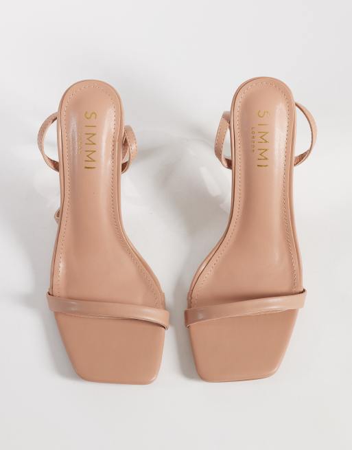 Simmi London Marnie barely there sandals in beige, 2 of 4