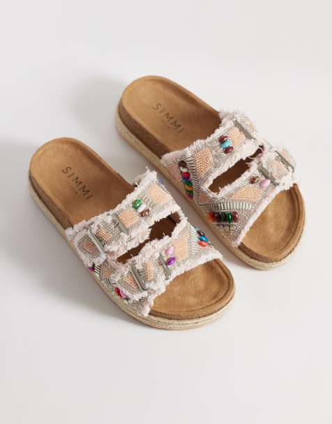 Simmi London - Mayha - Sandali rosa con doppia fibbia con perline - view 1