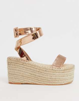 gold flatform espadrilles