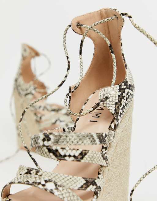 Simmi London – Monique – Ormskinnsmönstrade espadriller med kilklack, 2 av 4