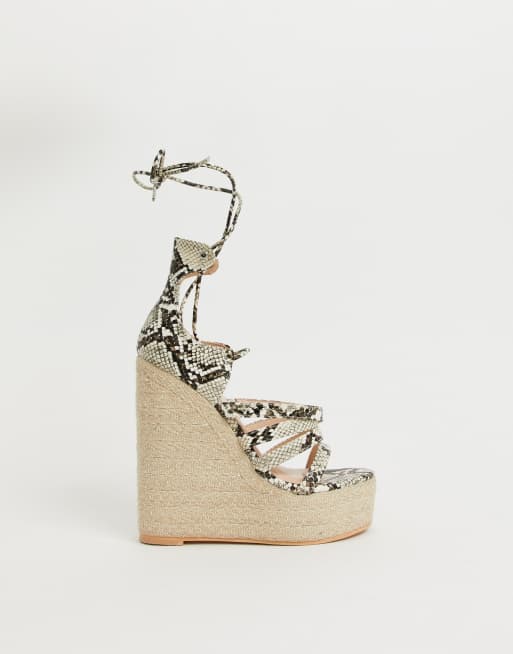 Simmi London Monique snake high espadrille wedges, 4 of 4