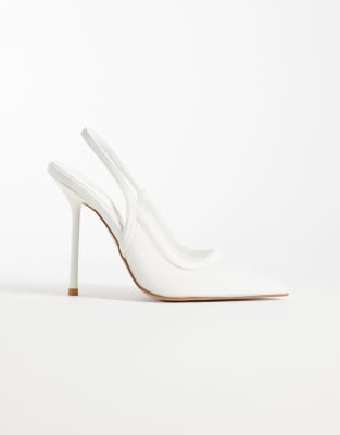 Simmi Shoes Simmi London Morley Slingback Heeled Pumps In White