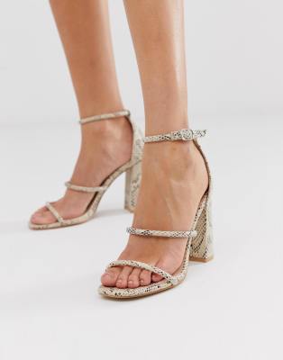 Simmi London Myra snake block heeled 