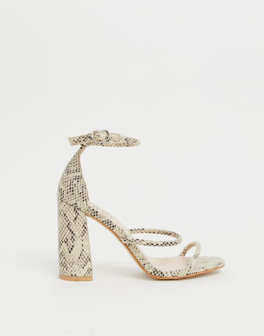 Simmi london myra shop snake block heeled sandals