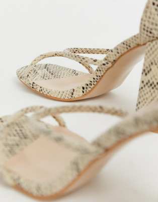simmi london myra snake block heeled sandals