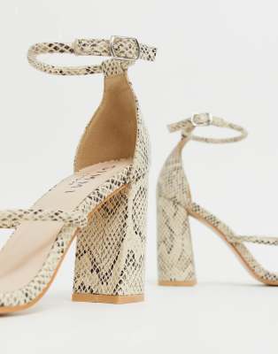 simmi london myra snake block heeled sandals