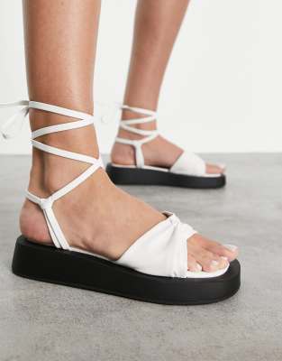 white sandals flatform