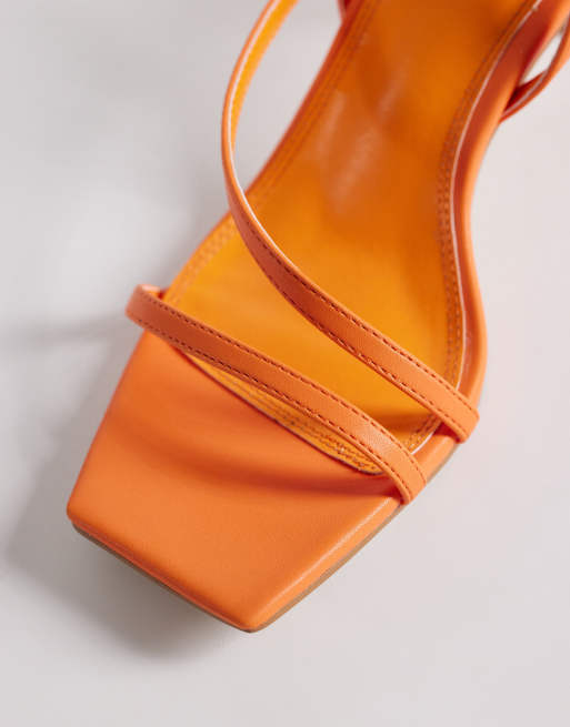 SIMMI London – Natasha – Orange klacksandaler med smala remmar, 2 av 4