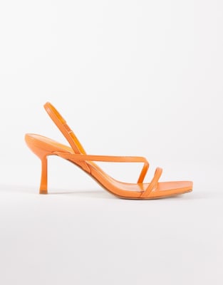 Simmi Shoes Simmi London Natasha Strappy Heeled Sandals In Orange