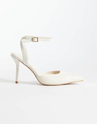 Simmi Shoes Simmi London Nella Woven Heeled Shoes In White