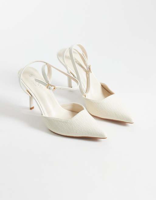 Simmi London Nella woven heeled shoes in stone, 2 of 4