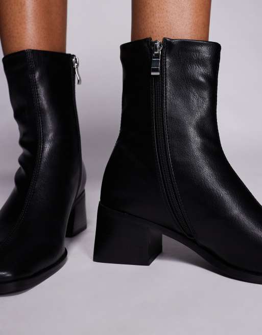 Simmi London Nimer block heeled mid ankle boots in black, 4 of 4