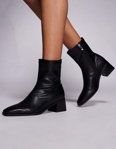SIMMI London – Nimer – Czarne buty do kostki na średnim obcasie klockowym - view 1