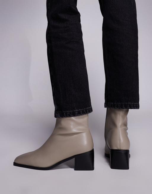 Simmi London – Nimer – Stiefeletten in Stein mit mittelhohem Blockabsatz, 2 von 4
