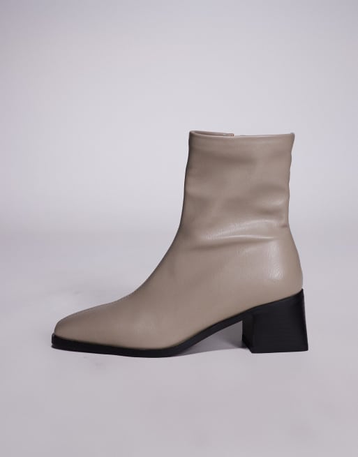 Simmi London – Nimer – Stiefeletten in Stein mit mittelhohem Blockabsatz, 4 von 4
