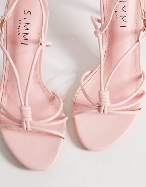 SIMMI London – Nina – Rosa klacksandaler med smala remmar och bred passform, 3 av 4