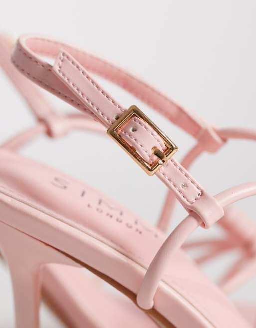 SIMMI London – Nina – Rosa klacksandaler med smala remmar och bred passform, 4 av 4