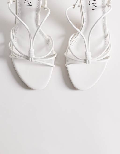 Simmi London Nina strappy heeled sandals in white, 2 of 4