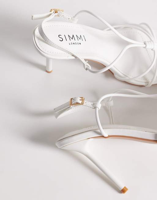 Simmi London Nina strappy heeled sandals in white, 4 of 4