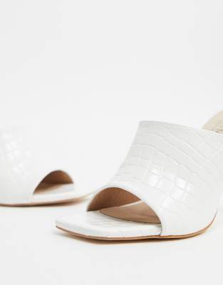 white wedge mule sandals