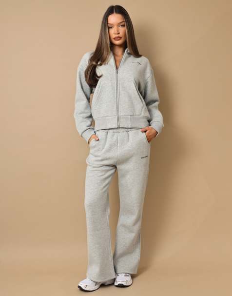 Simmi London Nova essentials zip through hoodie in grey marl - view 1