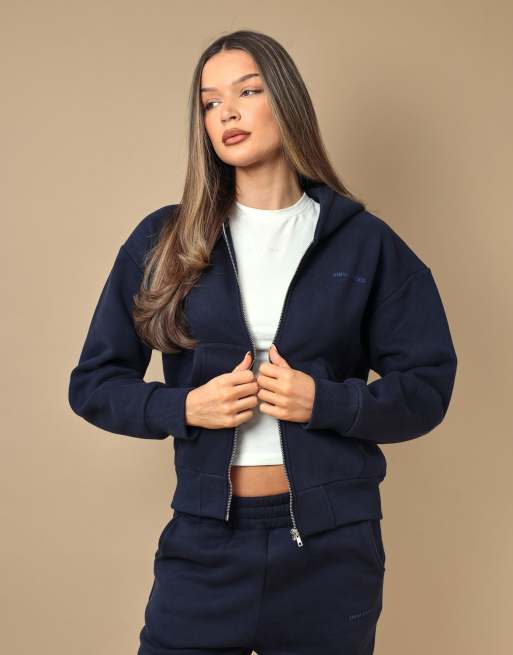 Simmi London Nova essentials zip through hoodie in navy