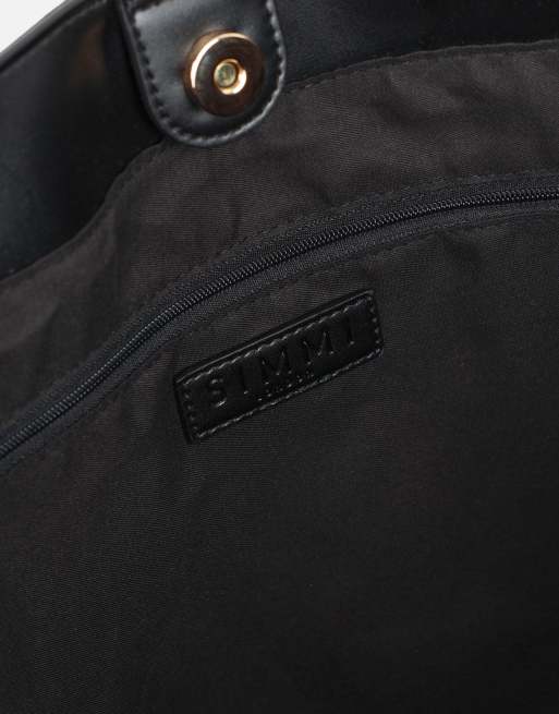 Simmi London Nymeria handbag in black weave, 4 of 4