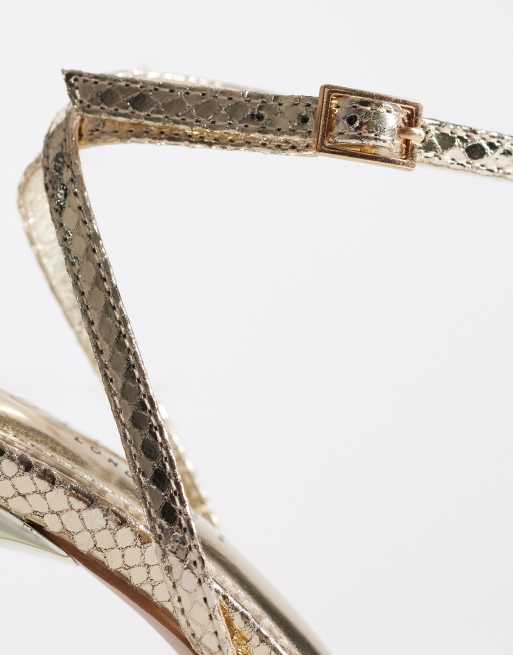 Simmi London - Ola - Sandali con tacco color oro decorati, 4 di 4