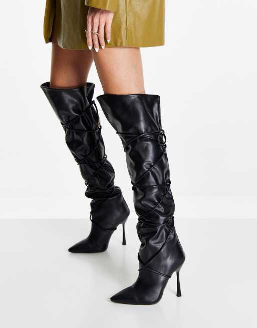 Over the knee shop boots with string