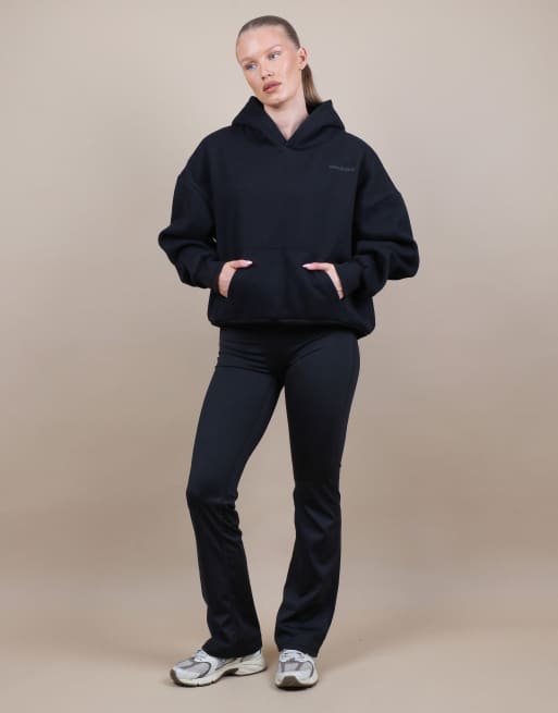 Simmi London Oversized drop shoulder hoodie in black, 3 of 4