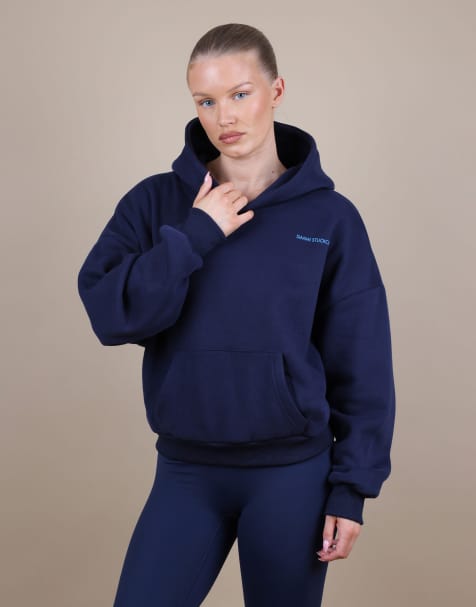 Simmi London Oversized drop shoulder hoodie in navy - view 1