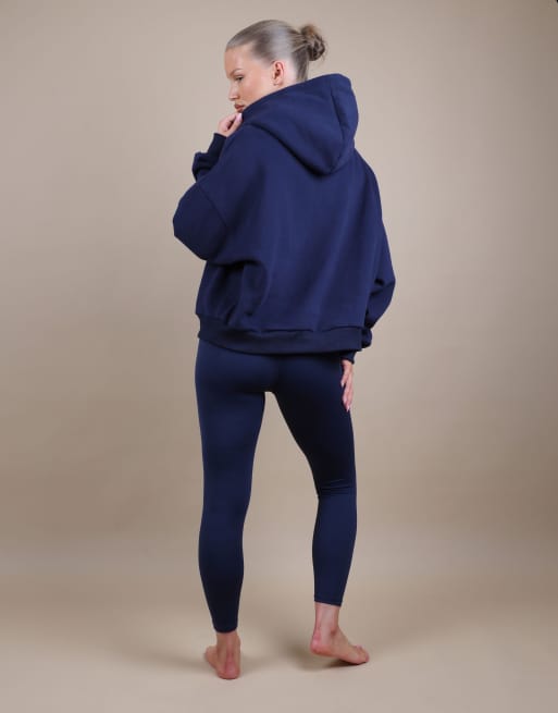 Simmi London Oversized drop shoulder hoodie in navy, 3 of 4