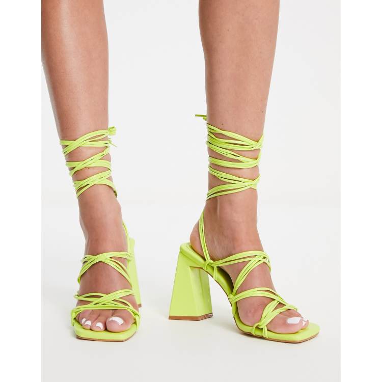 Simmi London Paris Sandali con tacco lime allacciati alla caviglia Asos Donna Scarpe Scarpe con i tacchi Sandali con tacco 