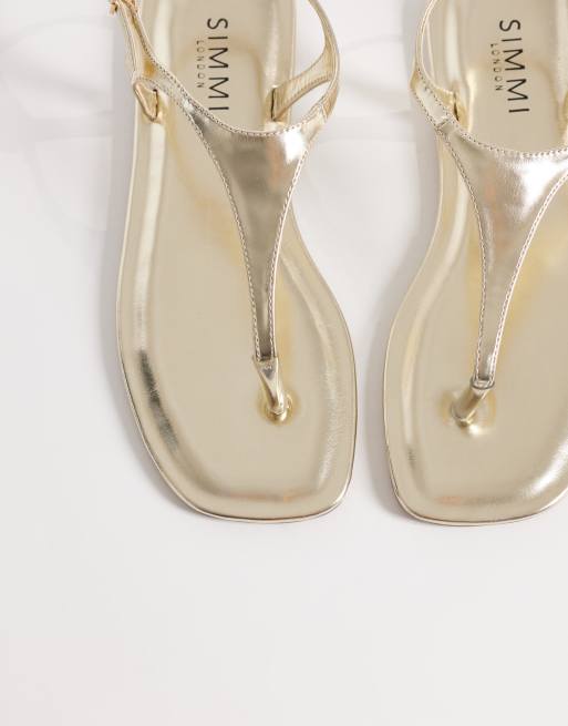 SIMMI London – Perry – Guldfärgade sandaler med tårem, 2 av 4